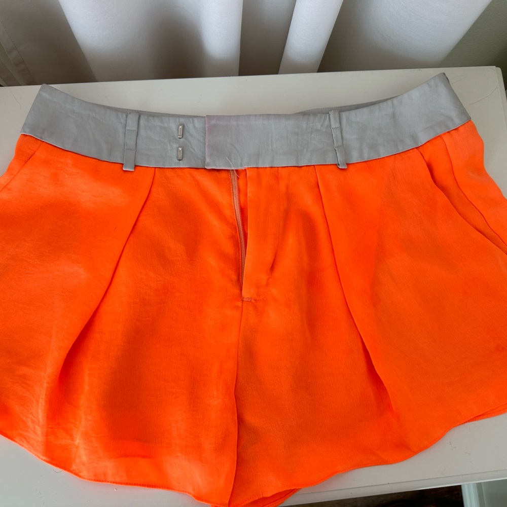 Helmet Lang Neon Orange Shorts